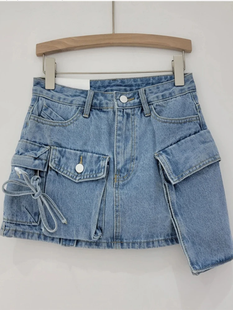 Seksowna dżinsowa krótka spódniczka z wysoką talią damska letnia moda dżinsowa gorąca spódniczka y2k streetwear jeans club party casual dżinsowe krótkie spódniczki