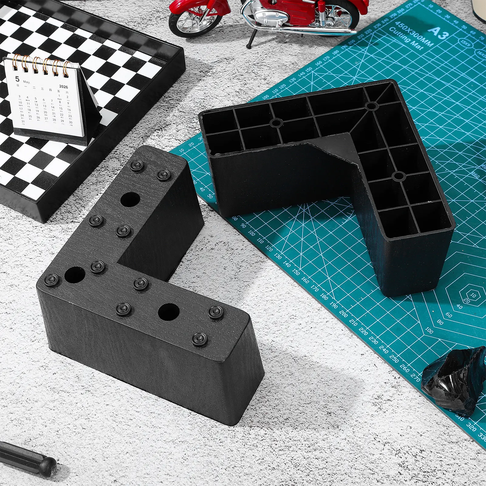 4Pcs Plastic Furniture Legs Durable Bed Riser Sofa Couch Cabinet Legs Heavy Duty Furniture Risers Scratch Resistant