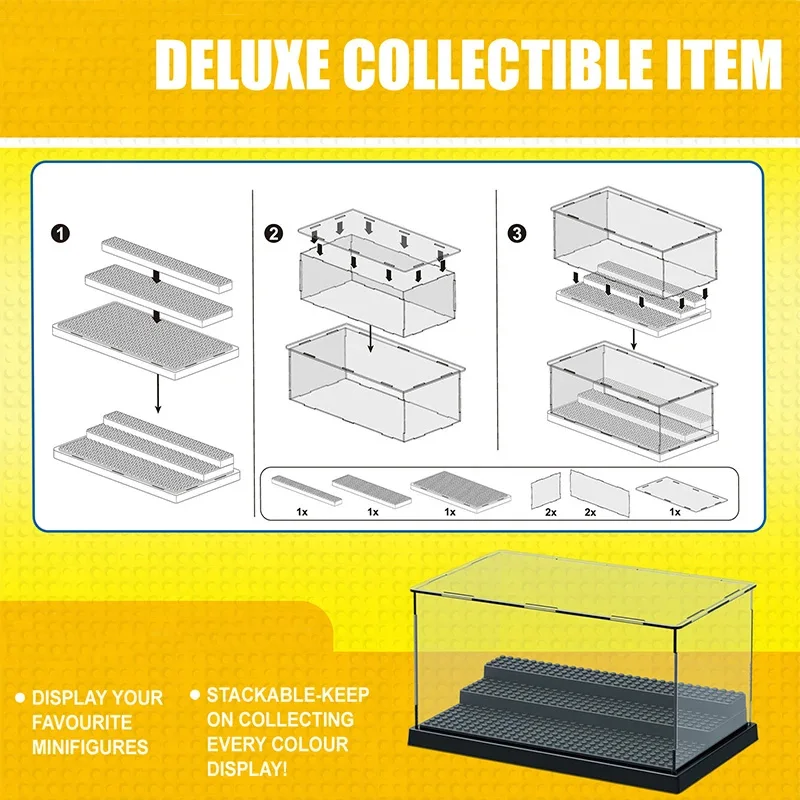 Présentoir de figurines anti-poussière de grande taille, vitrine pour Collection de modèles, blocs de construction, boîte d'exposition, jouet en brique pour enfants et adultes