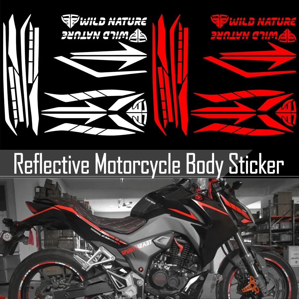 

For HONDA CB190R SUZUKI YAMAHA KAWASAKI KTM Waterproof Reflective Motorbike Body Decals Accessories Motorcycle Stickers