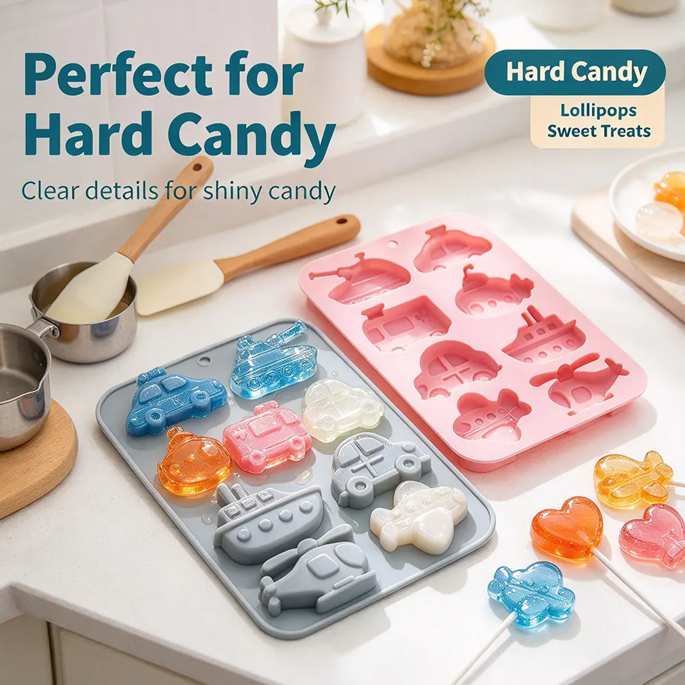 Land Sea Air Transport Silicone Mold Submarine,Helicopter Baking Pan for Mousse, Jelly, Chocolate Truffles Non-stick Cake Mould