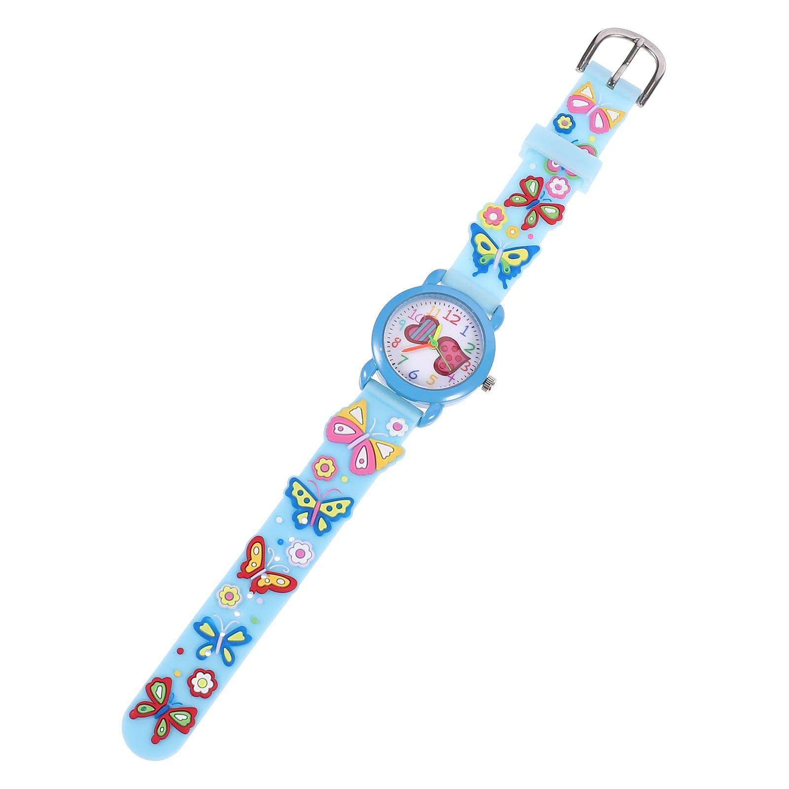 1 قطعة ساعة فراشة كرتونية ملونة ثلاثية الأبعاد ساعة يد قابلة للتعديل وقت التعلم هدية ساعة ثلاثية الأبعاد حلية المعصم