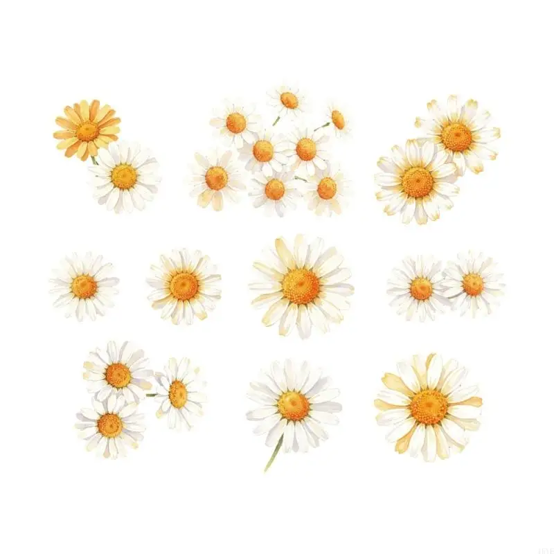  Decorative Flower Label Pack Adhesive Journaling Label for Notebook, Journals, Card Making, Paper Craft, and Gift Wrap