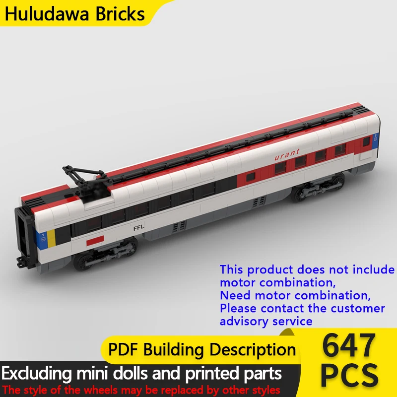 

City Car Model MOC Building Bricks RABDe 500 Train Dining Car Modular Technology Gifts Holiday Assemble Children Toys Suit