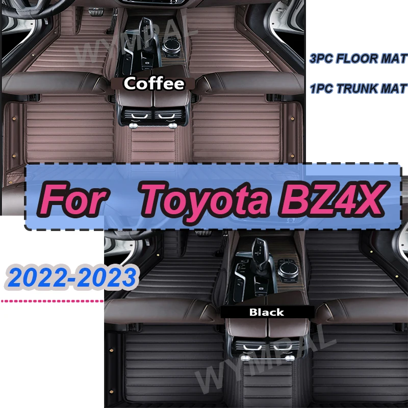 

LUXURY Custom Car Floor Mats for Toyota BZ4X 2022 2023 all model auto Rug Carpet Footbridge Automobiles accessories styling
