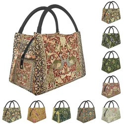 William Morris Vintage Insulated Lunch Bags for Women Floral Textile Pattern Portable Thermal Cooler Bento Box Shoulder Bag