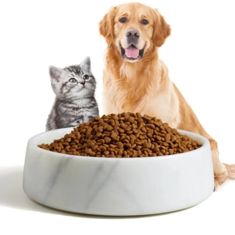 

Marbe Dog Bow, Non-ip Non-Tipping Heavy Dog Food Bow, arge Weighted tone Dih, Natura Marbe Pet Water Bow, Eay to Cean, Perfect