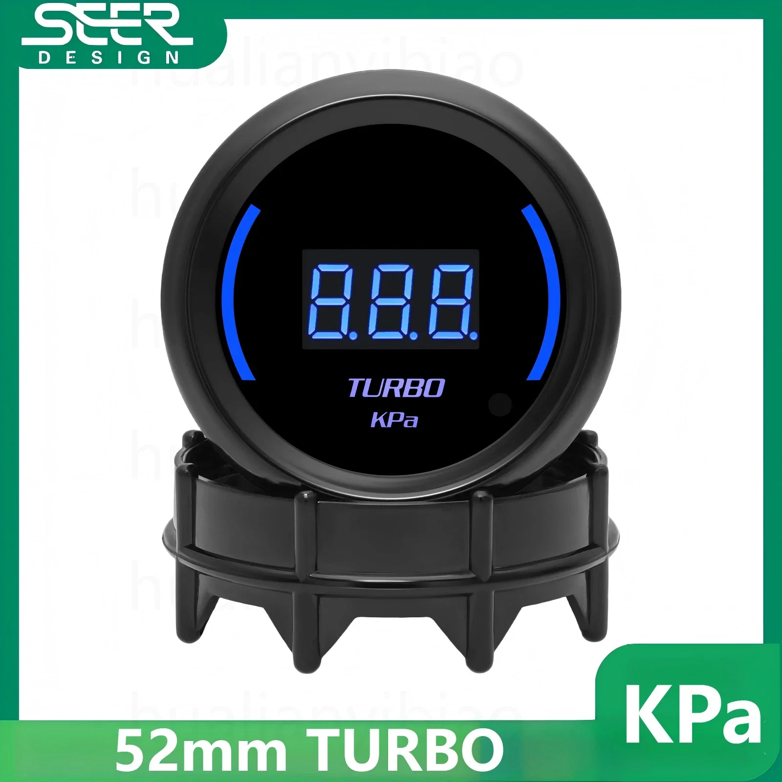 

52mm Car Turbo Gauge -1-3.0 KPA Digital Boost Meter Gauge With Sensor Blue LED Atmosphere Light Universal for Car 12V
