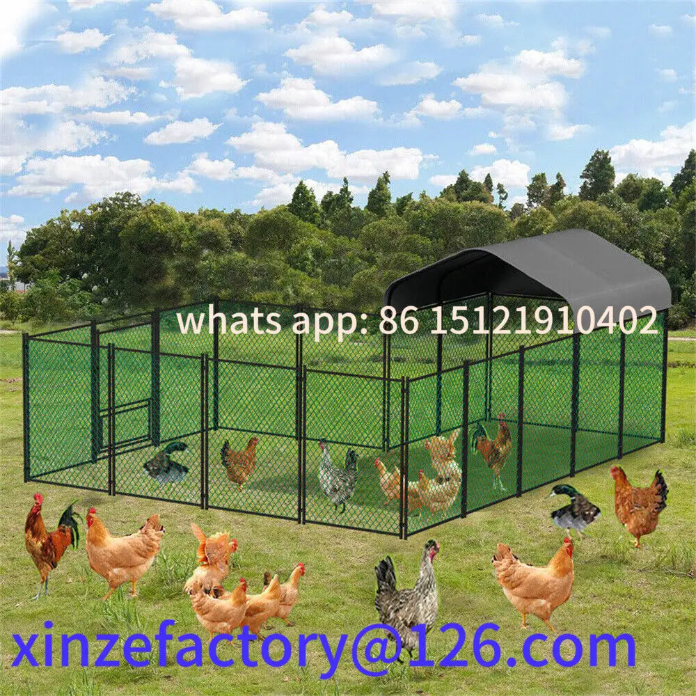 Jaula Metálica Personalizable de Alta Resistencia para Gallinas, Conejos y Aves de Corral, Corral de Paso, Caseta, Jaula, Parque