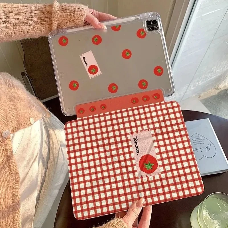 Tomato 3+Y Multi-Angle Stand Cover for IPad Air 2 Case Air 4 Air 5 10.9 10th 10.2 7/8/9th Pro 10.5 Pro 11/13 12.9 A16 2025 11th