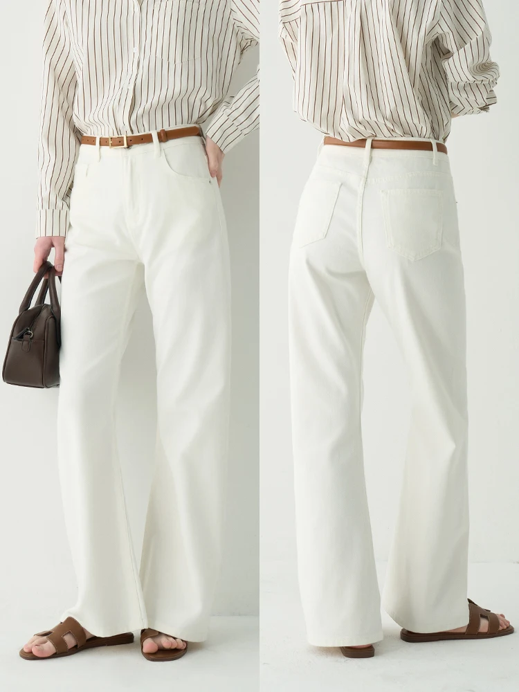 

Джинсы VDH STUDIO из мягкого шелка, повседневные, с высокой талией, расклешенные, женские, весна-осень, тонкие, для отдыха, утягивающие, микро-клеш