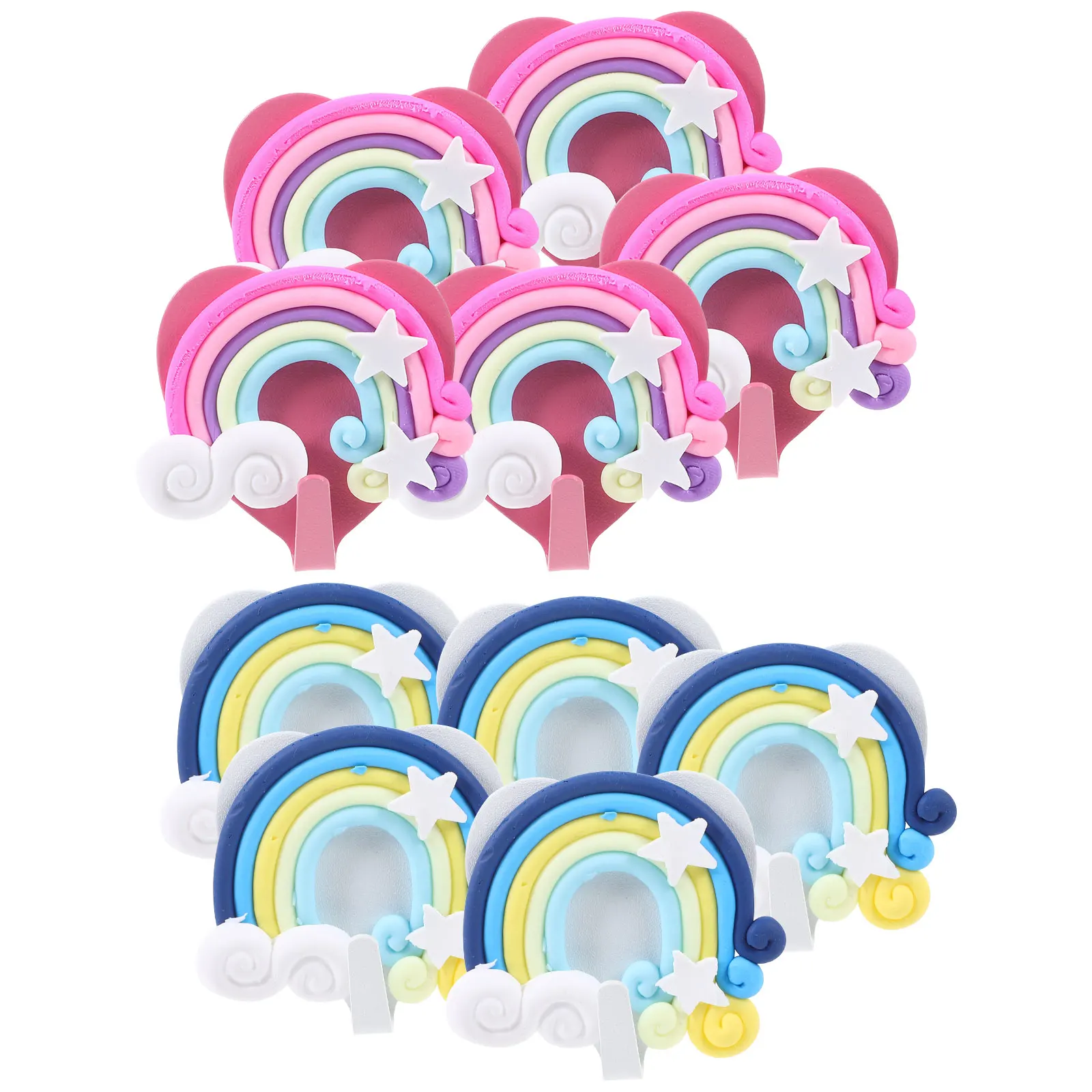 

10pcs White Glues Assorted Color Wall Clothes Towels Hangers Creative Storage Hooks Organizer For Bathroom Bedroom Living Room