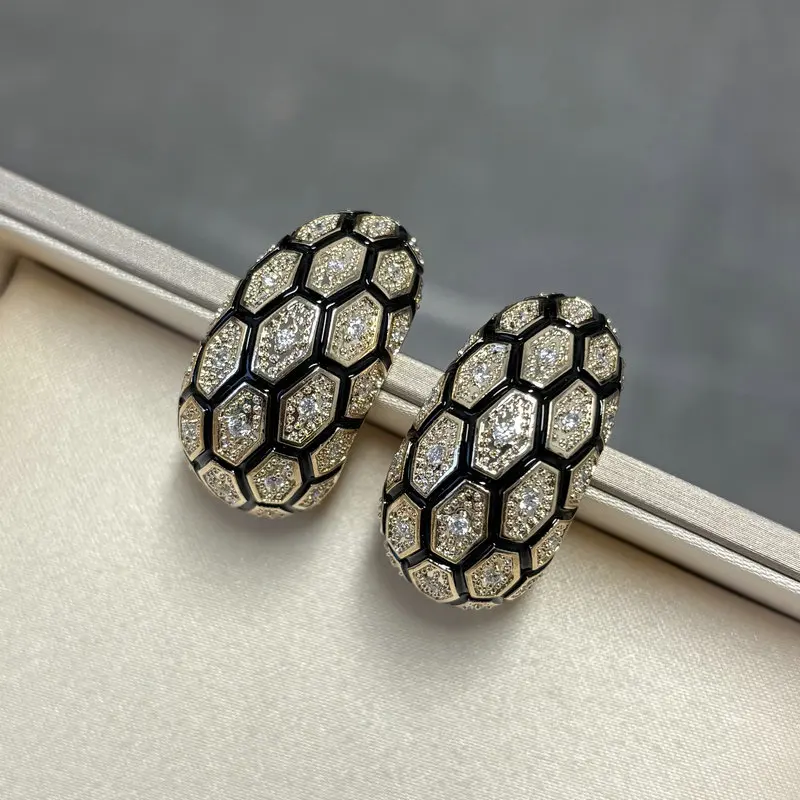 

Модные золотисто-черные геометрические серьги Bilincolor для женщин