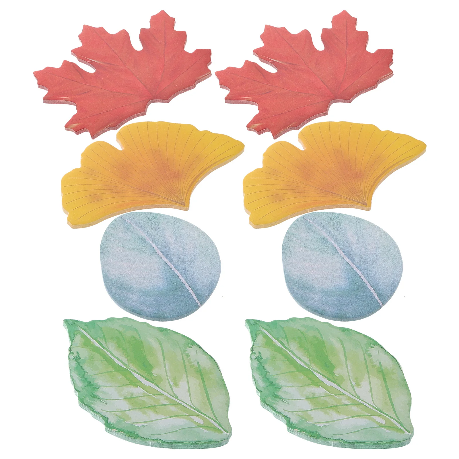 

8Pcs Leaf Shape Memo Pads Paper Self Adhesive Memo Stickers Office Home Reminder Note Pads Daily Use Sticker for Notepad