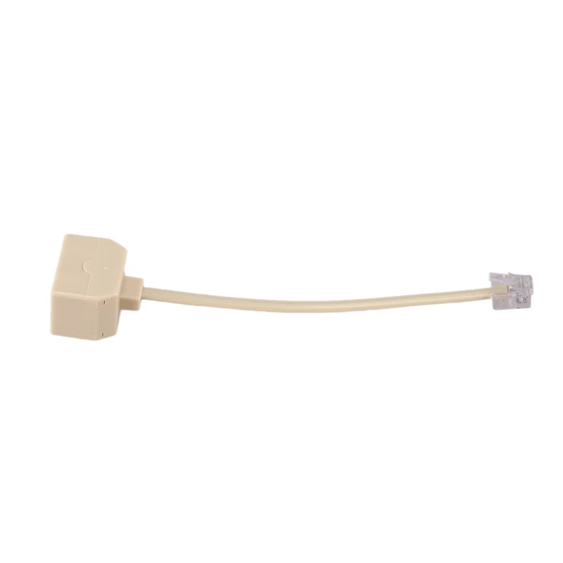 N75R-5X RJ11 6P4C 2 Way Outlet Telephone Jack Line Splitter Adapter Beige