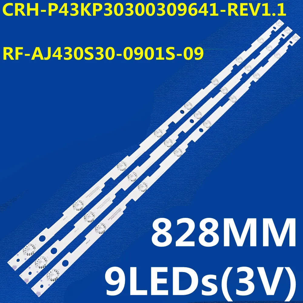 15PCS LED Backlight CRH-P43KP30300309641-REV1.1 RF-AJ430S30-0901S-09 For LC-43FG5242E LC-43UI7252E LC-43UI7552E LC430EQY-SH M1