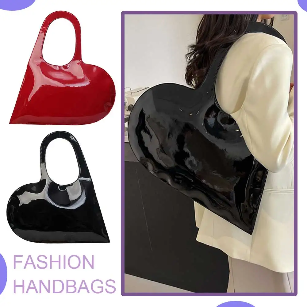 Luxury Design Heart Shoulder Bag Ladies Handbag PU Leather Underarm Bag Summer Top Hand Bag for Women and Girls