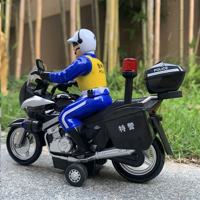 1:12 City Patrol Police Motorcycle Model Simulation Toy Alloy Motorcycle Car Model With Sound and Light Collection Kids Toy Gift