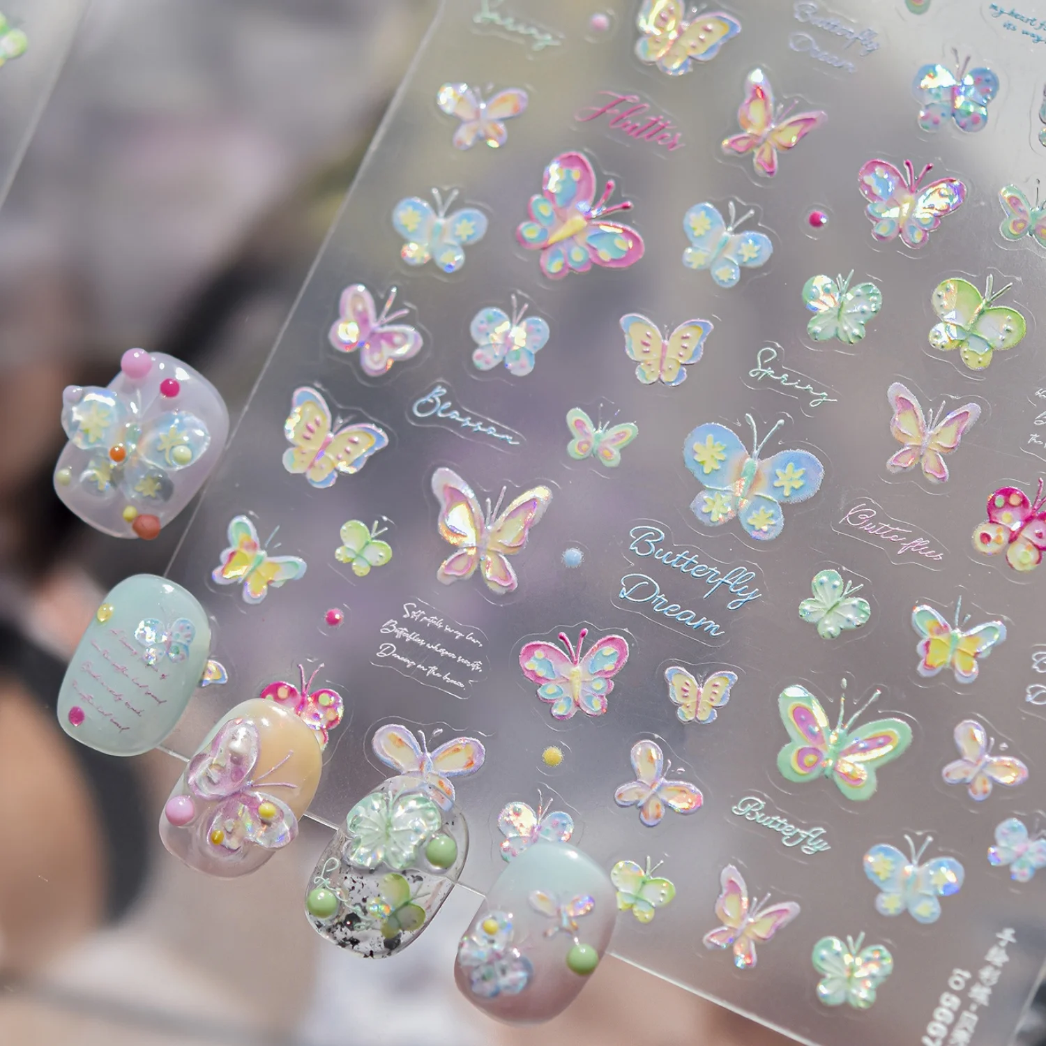 5D Colorful Hand Painted Mini Butterfly Dream Nail Art Stick