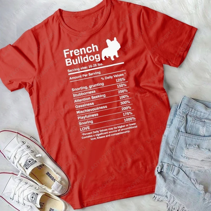 حقائق البلدغ الفرنسية التغذية مضحك Frenchie عاشق هدية التي شيرت للجنسين Camisetas فريد أزياء الصيف الرجال النساء القطن لطيف المحملة