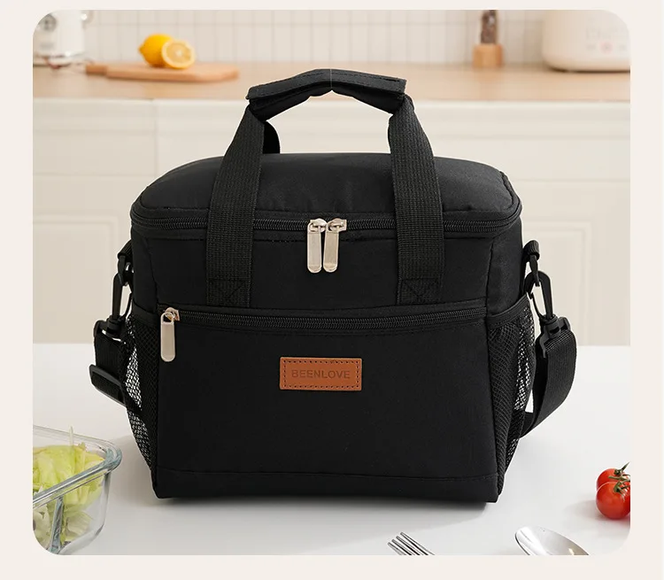 Tragbare Oxford Isolierte Kühltasche Wasserdichte Thermotasche Große Kapazität Schulter-Lebensmitteltasche für Picknick Camping Arbeit Reisen – Detail 12