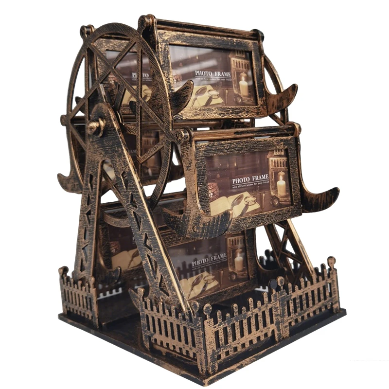 DIY Picture Frames For Home Decor Photo Size 10.5x6.2CM Vintage Photo Frame Ferris Wheel Windmill Picture Frames Desk Ornaments