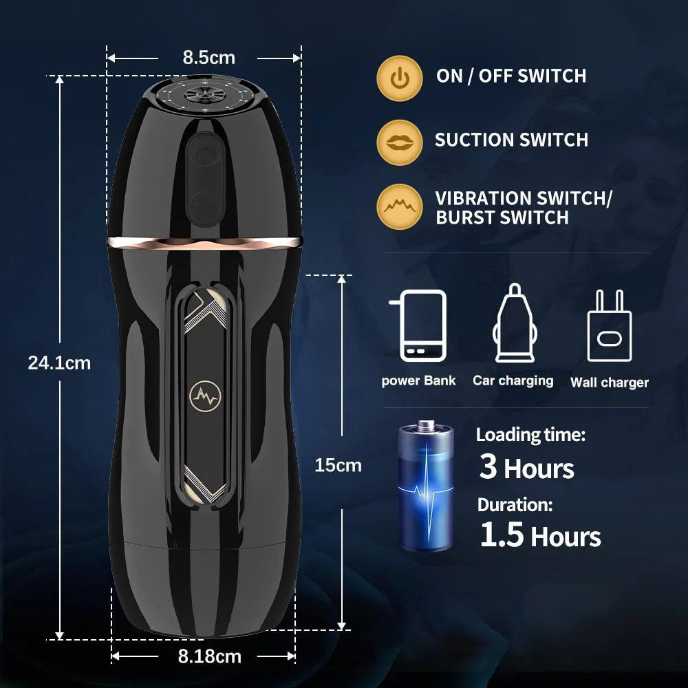 Sucking Vibration Real Deep Throat Exercise Trainer Men's Electric Penis Stretcher Male Masturbator Sex Toys for Men Adult