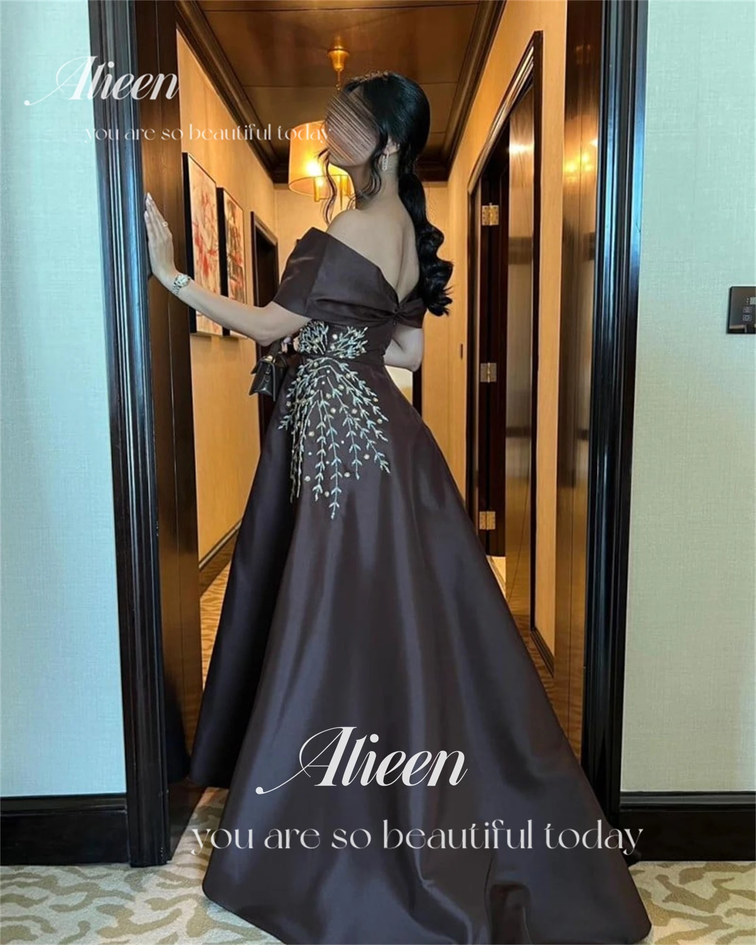 Aileen Luxurious Decoration Evening Dress Eid Al-fitr Ball Gown Satin Formal Dresses Gala Woman Party Long Dubai Luxury 2024 New