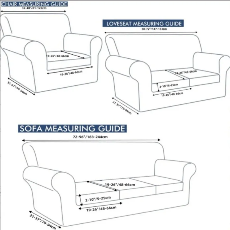 1/2/3 Seater Plush Embossed All Inclusive Sofa Cover Protective Slipcover Split Separate Couch Cover for Living Room Decoration