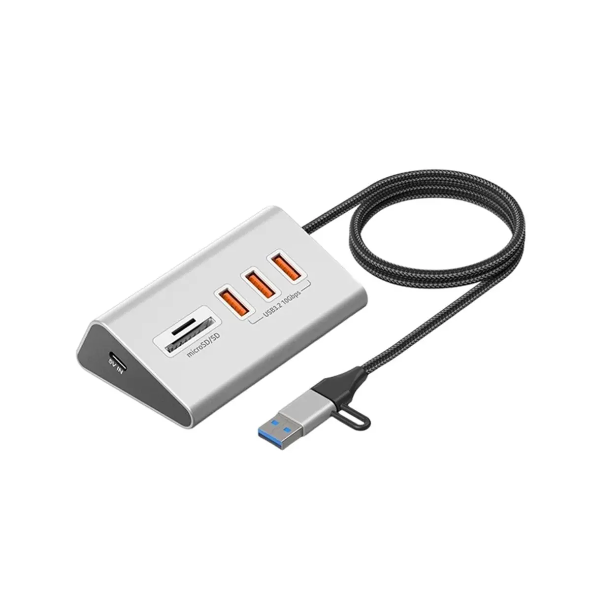 [VALUE PACK]USB3.2 10Gbps 5 Ports HUB with TF/SD Card Reader USB-C & USB-A Ports USB Hub Type C Splitter for Expansion Dock