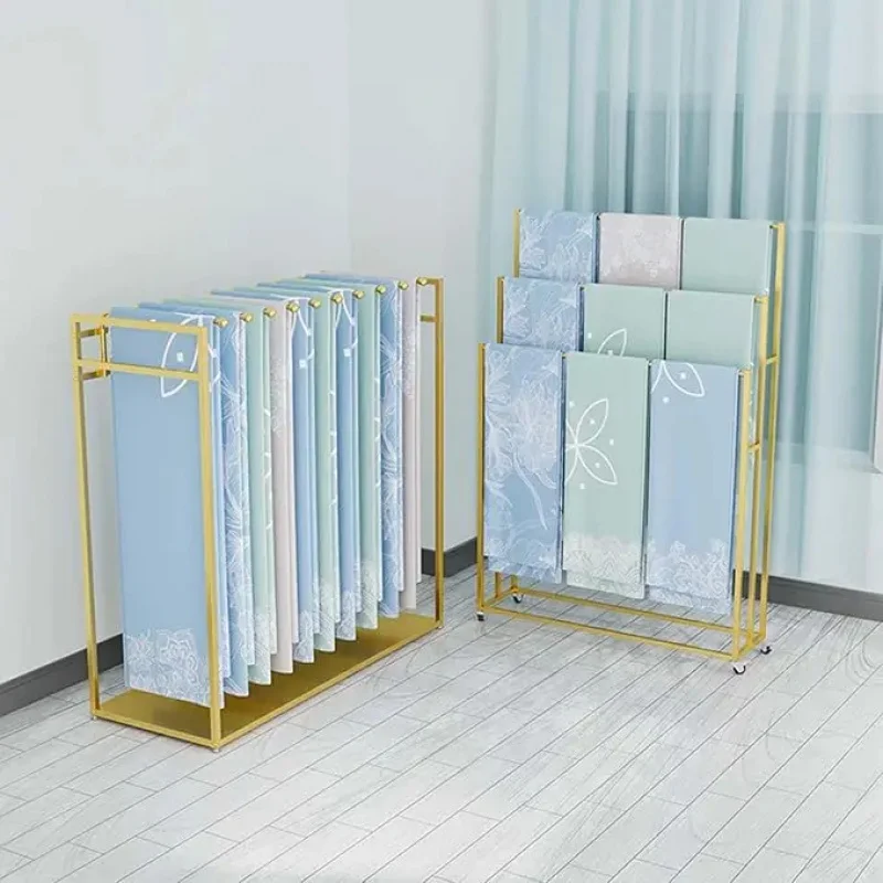custom.Custom Metal Gold Bed Sheet Display Rack