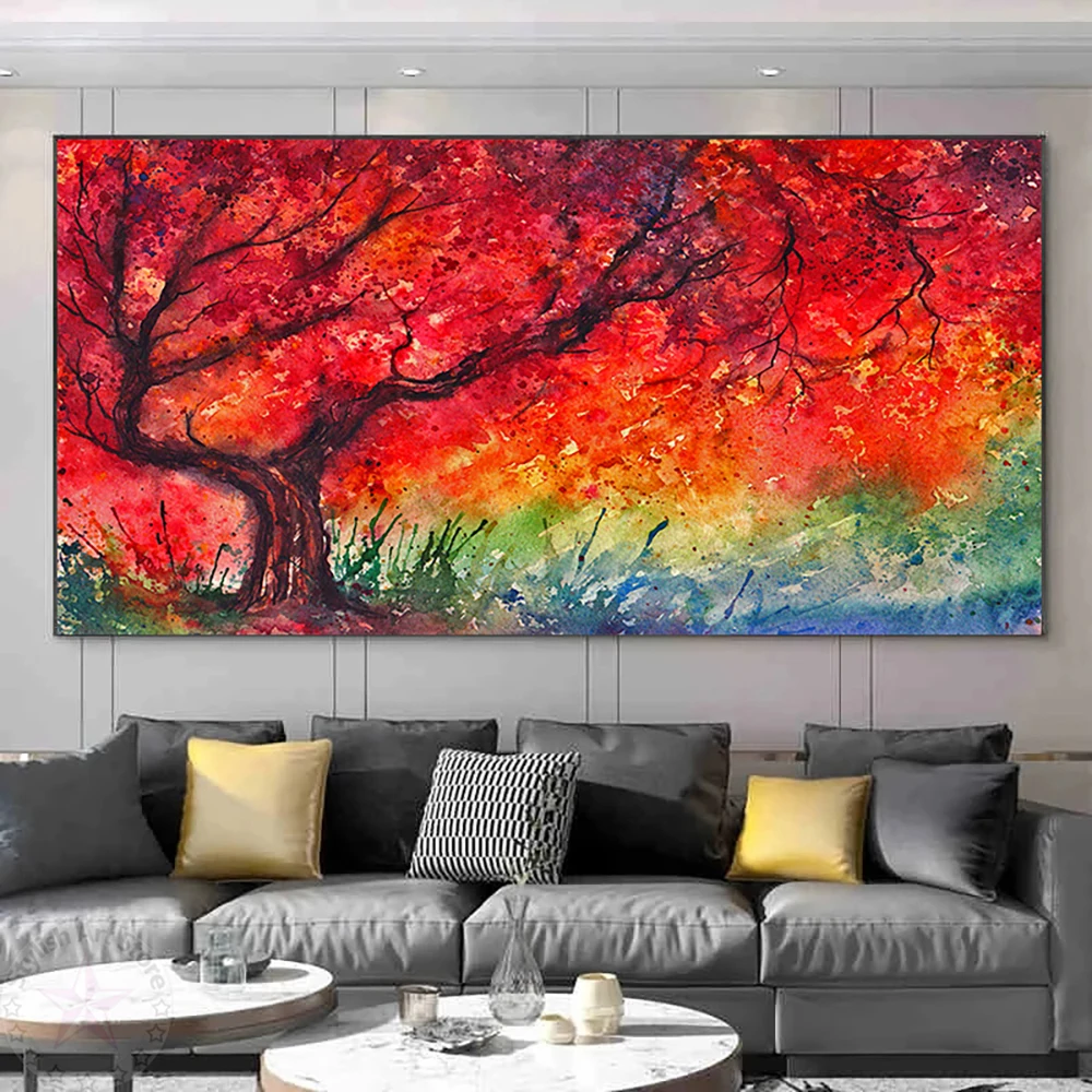 

Abstract Art Red Tree Posters and Prints, HD Picture, Wall Print, Canvas Painting, Poster, Living Room, Home Decor