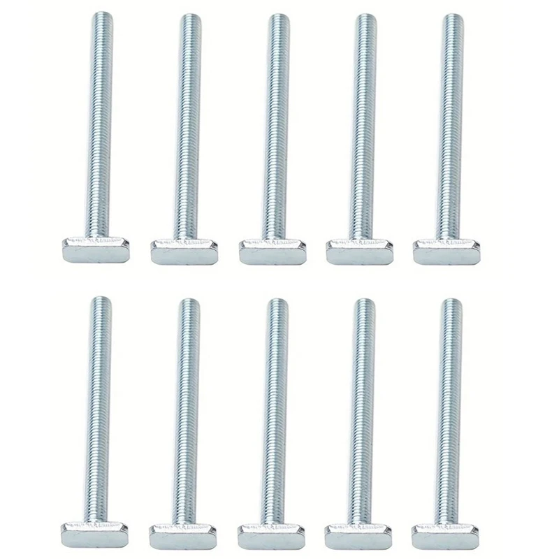 10pcs Miter T-track Jig Screw Fixture M8x100mm Handle T-slot Slider For Table Saw Type 19 Chute Rail DIY Woodworking Bench Tools