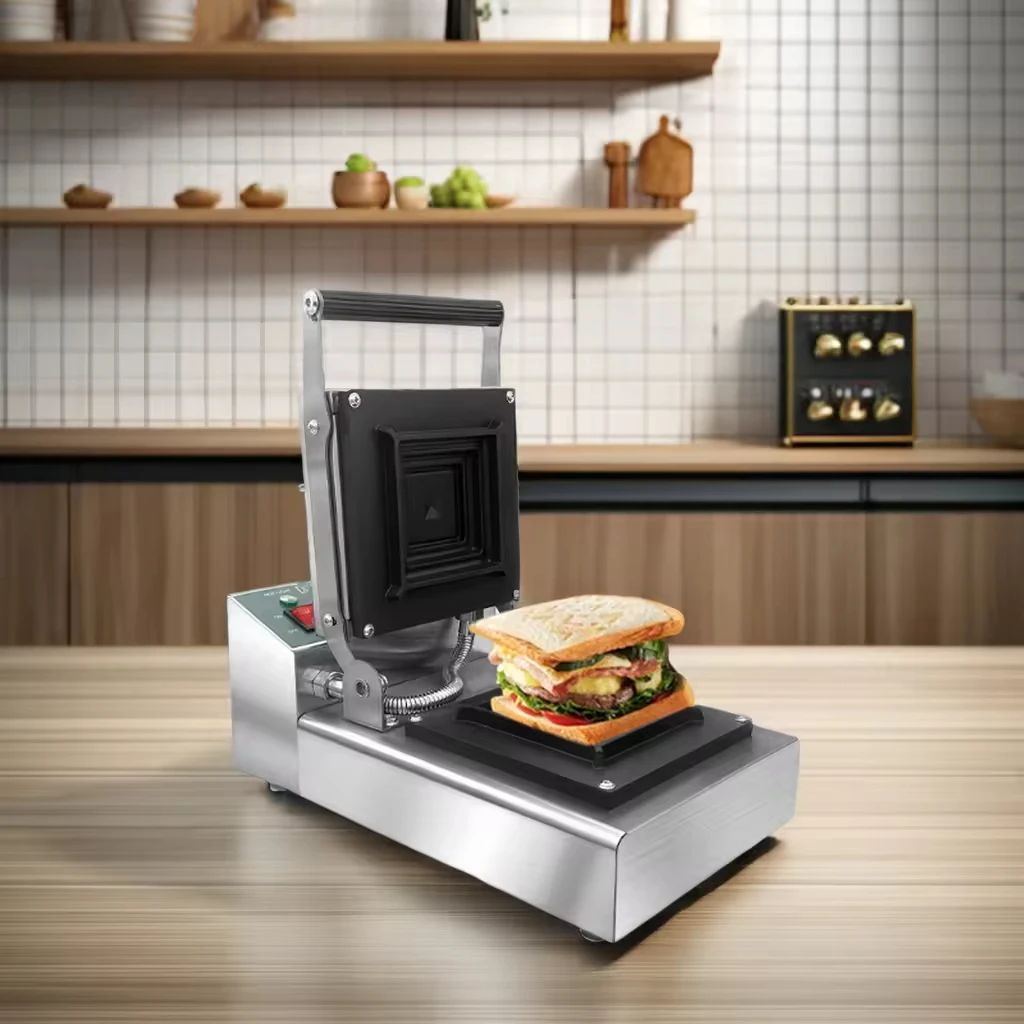 Commercial Multifunctional Hot Press Waffle Maker - Crispy Edge Sandwich & Pocket Bread Grill, Fast Heating