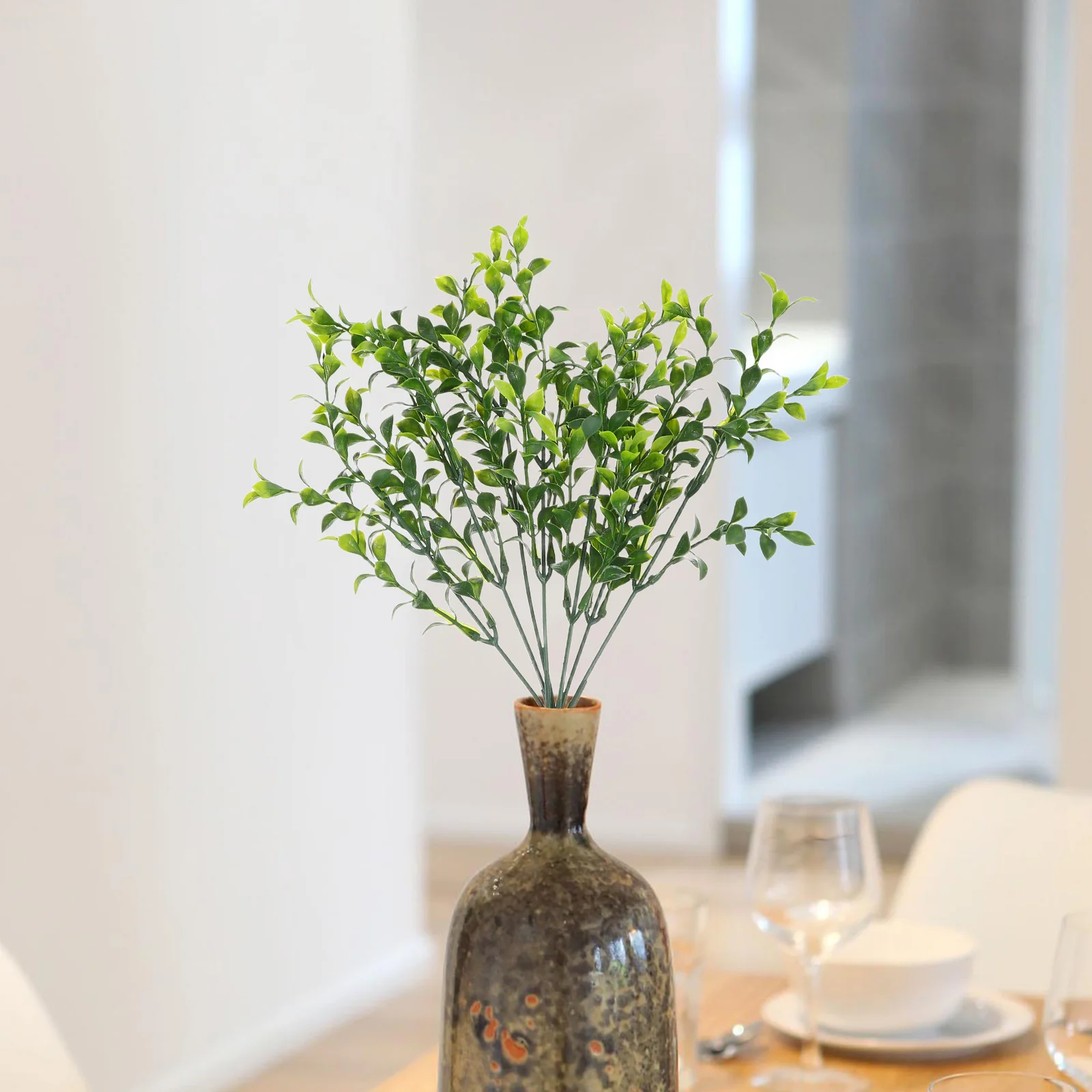 

Imitation Plants Indoor Outdoor Small Artificial Tropical Plants Potted Realistic Faux Tropical Greenery Stems Office Decor