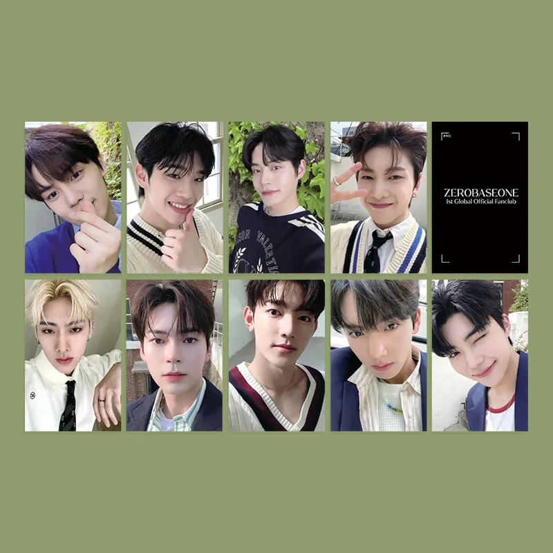 9Pcs/Set KPOP ZEROBASEONE Light Stick Selfie LOMO Cards List Zhanghao Matthew Jiwoong Double Sides Photocards ZEROSE Collection