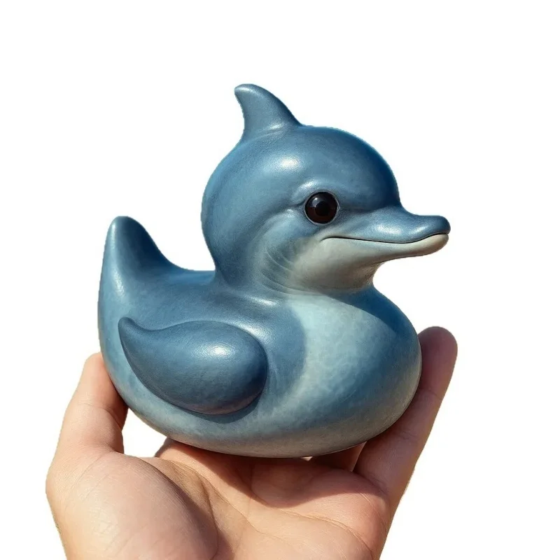 Resin Sea Creature Duck Figurine Novelty Shark Dolphin Octopus Duck Statue Sculpture Room Decor Funny Desk Decor Gift