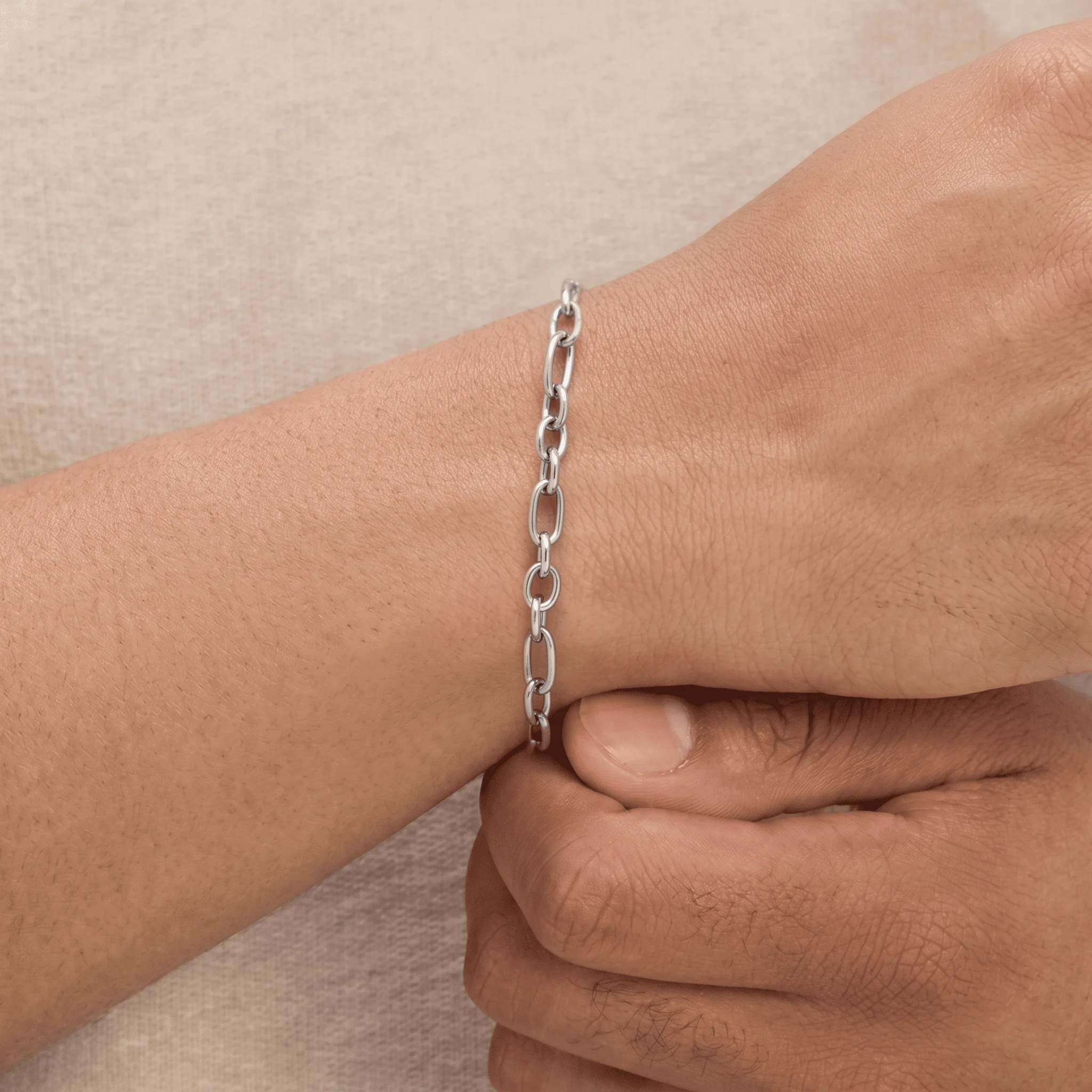 Stainless Steel Chain Bracelet for Men Steel Gold Color Light Luxury Bracelet Anklet Jewelry Accessories