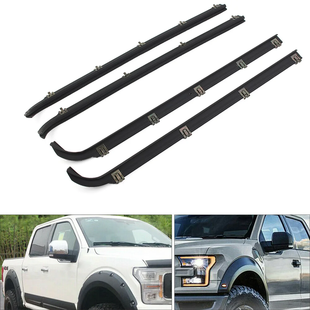 4 Pcs Car Outer Window Sweep Trim Seals Car Weatherstrip For Ford Bronco F150 F250 F350 1987-1996 E7TZ1521452A E7TZ1521453A