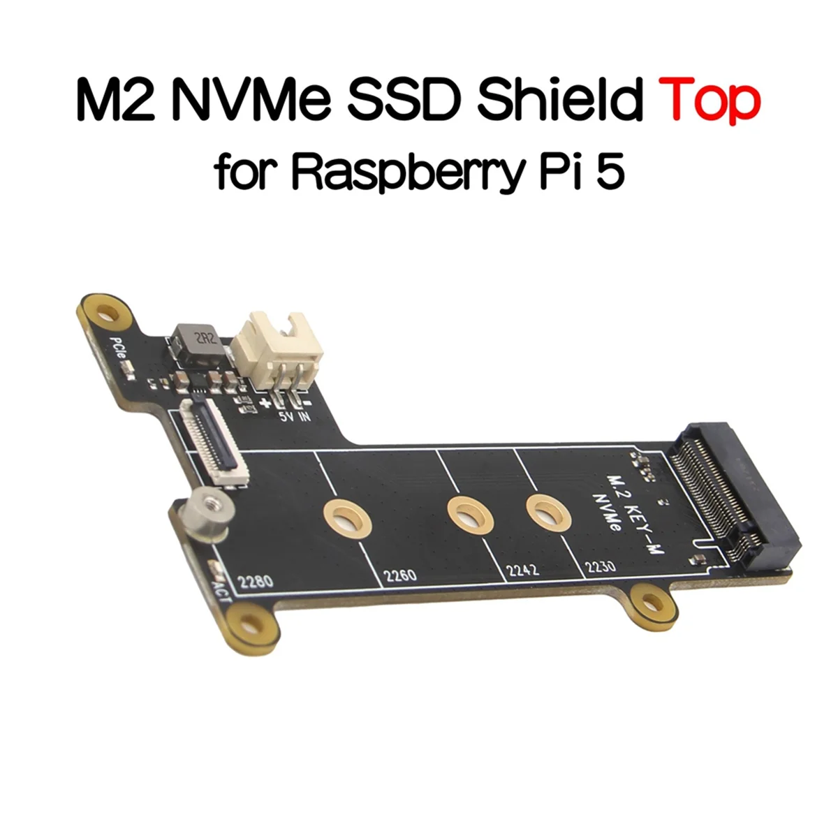 BNGF-X1001 M.2 NVMe SSD Shield carte périphérique PCIe Compatible avec Raspberry Pi 5