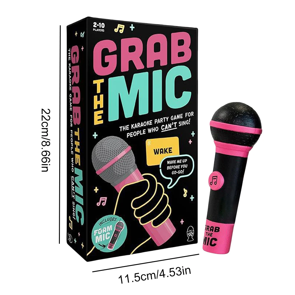 Jeu de société Grab Mic Bad Singers, cartes lyriques 250, jeu de karaoké familial, jeu de fête amusant pour amis, famille et plus encore, passionnant