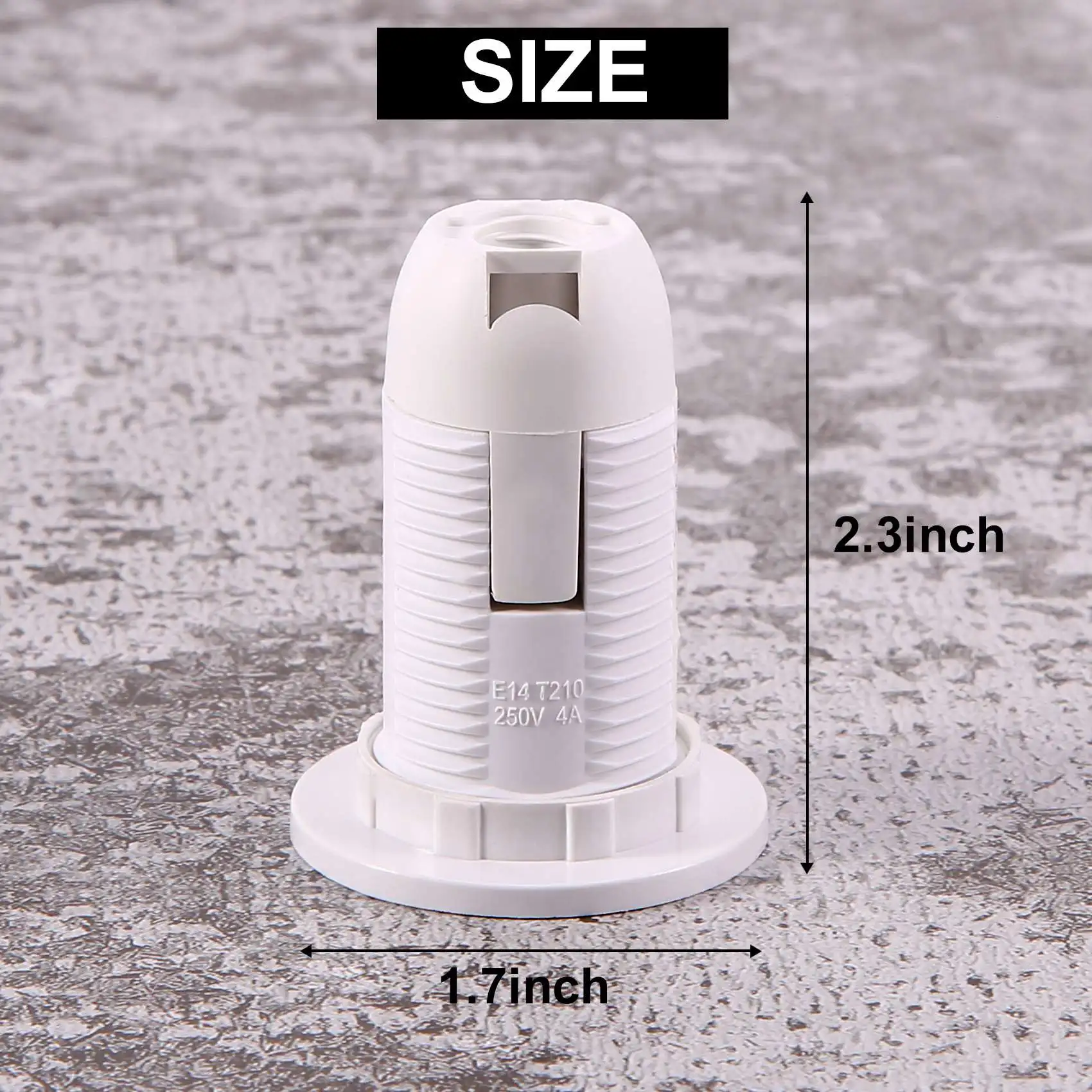 ABFKL Plastic Shell Screw Type E14 Bulb Light Lamp Holder Socket AC 250V 2A