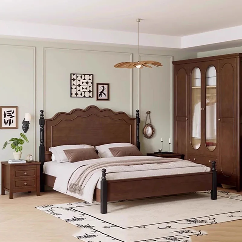Wooden Floor Bed Bed Girls Sleeping Bedroom Princess Children Mobile Luxury Bed Modern Letto Matrimoniale Lounge Suite Furniture
