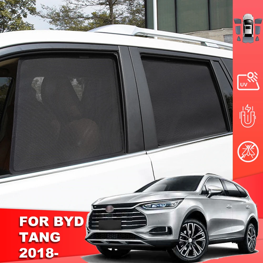 

For BYD Tang EV 2021 2022 2023 2024 Magnetic Car Sunshade Shield Front Windshield Curtain Rear Side Baby Window Sun Shade Visor