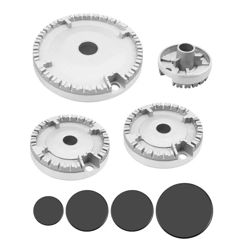New 1 Set Gas Stove DIY Accessories Oven Gas Hob Burner Flat/Concave Fire Cover Crown Flame Cap Gas Burner Flame Cap