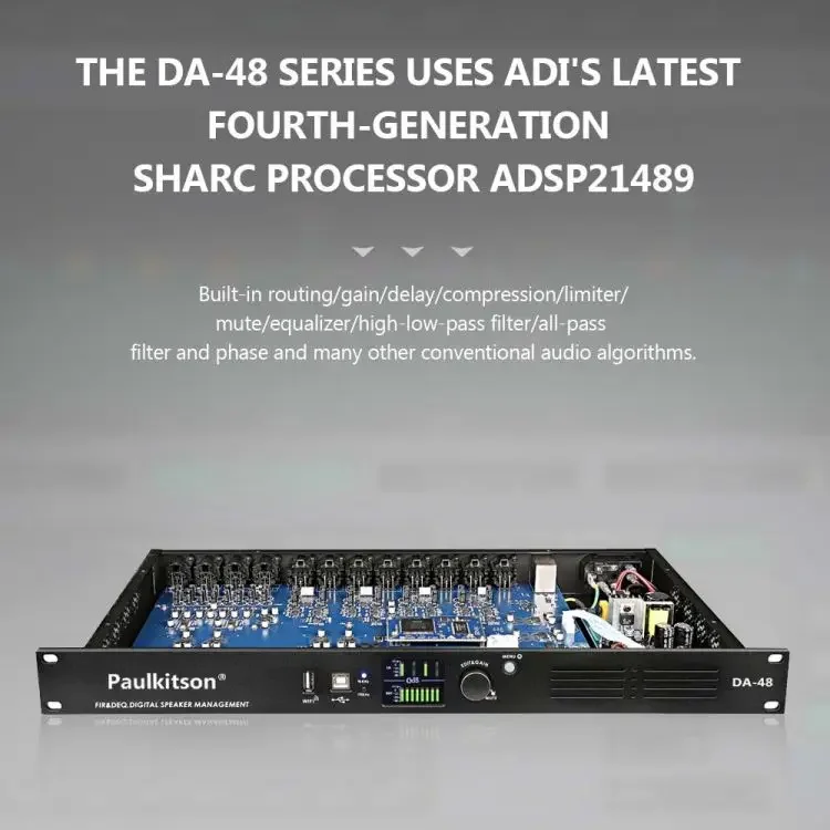 DA48 4 in 8 Out Digirate audo Processor Professioneel luidsprekerbeheersysteem Dsp audo Processor Spar