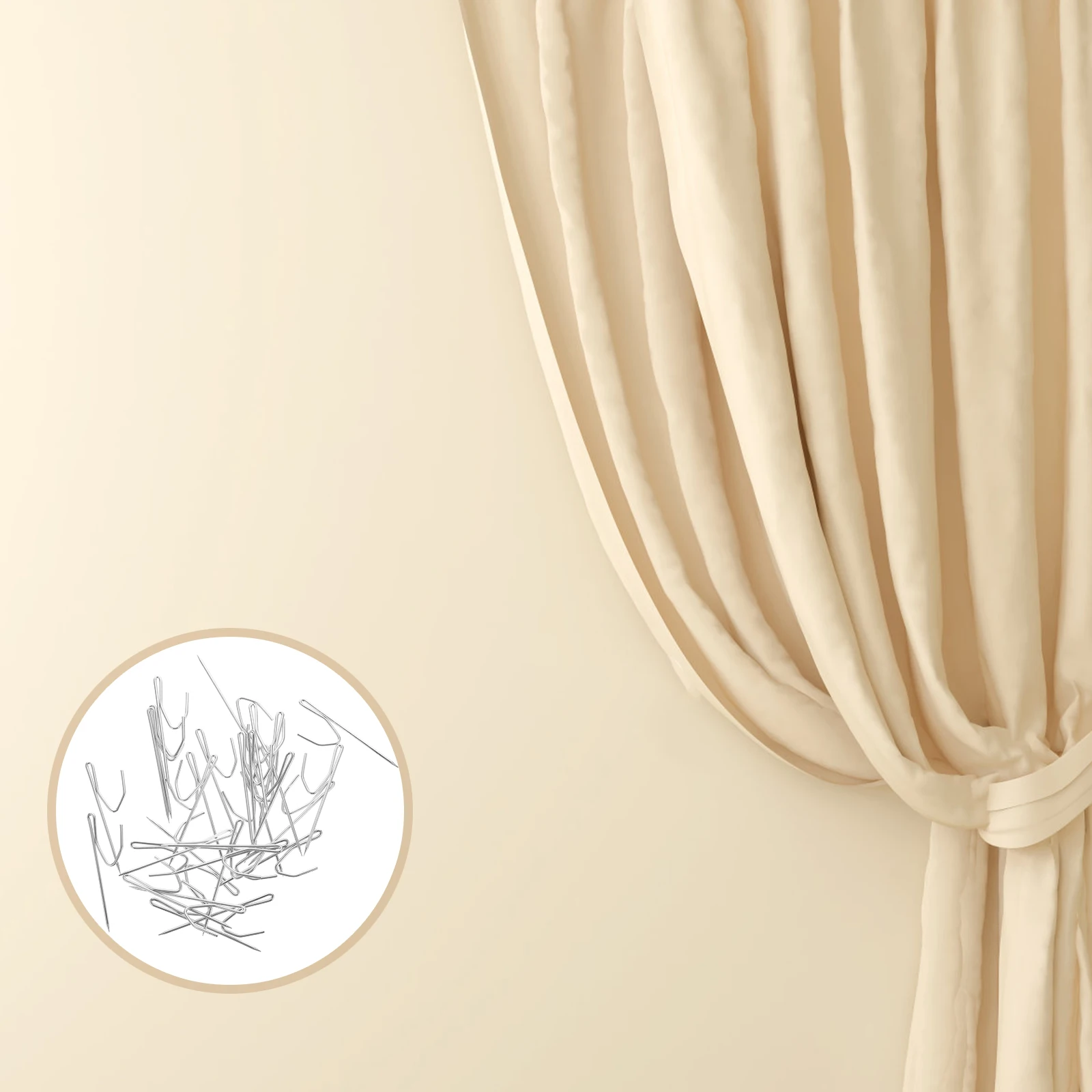 

50Pcs Simple S-Shaped Metal Curtain Folds Hook Smooth Gliding Home Accessory S-Shaped Curtain Hook Creative Tieback