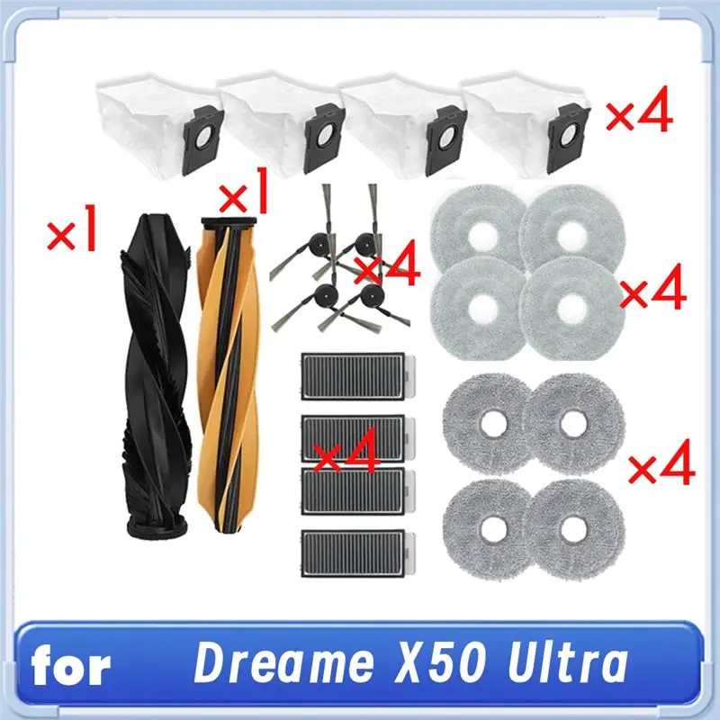 FAST-14 Pcs For Dreame X50 Ultra Sweeping Robot Cleaner Parts Replacement Main Side Brush Mop Filter