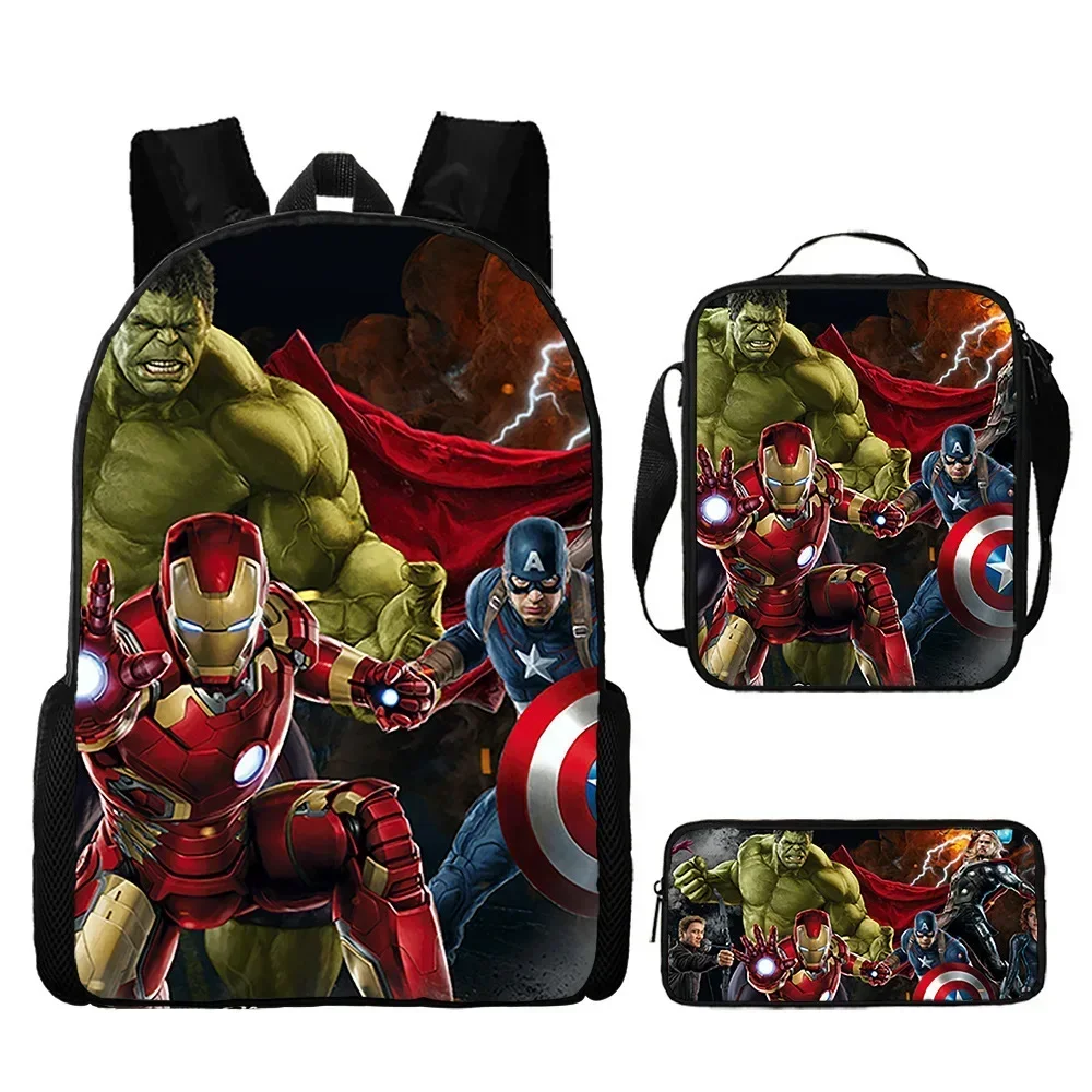 3pcs/set Disney Children 3d Cute Spider Man Design Backpack Stitch Boys Primary School Bag Kids Kindergarten Backpack Mochila