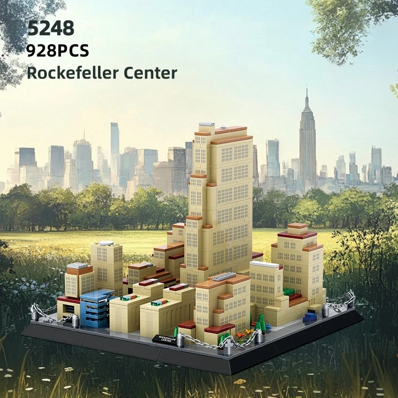

New York Rockefeller Center Building Blocks Assembly Model Small Particle Puzzle Boy Gifts Adults Bricks 5248 928PCS